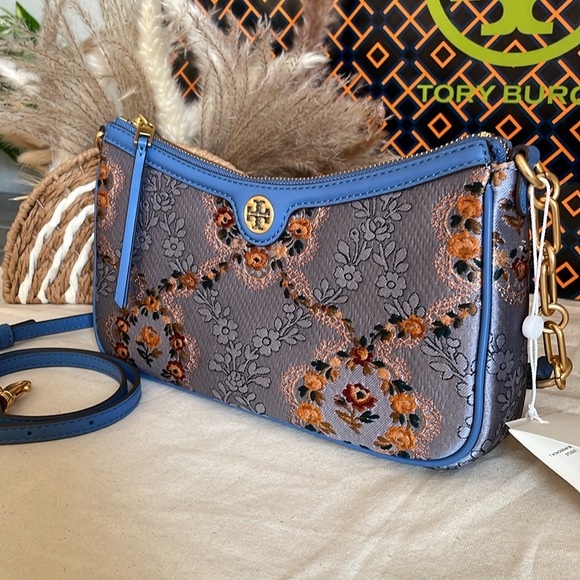 New✨tory burch T monogram brocade studio crossbody bag - Picture 4 of 16